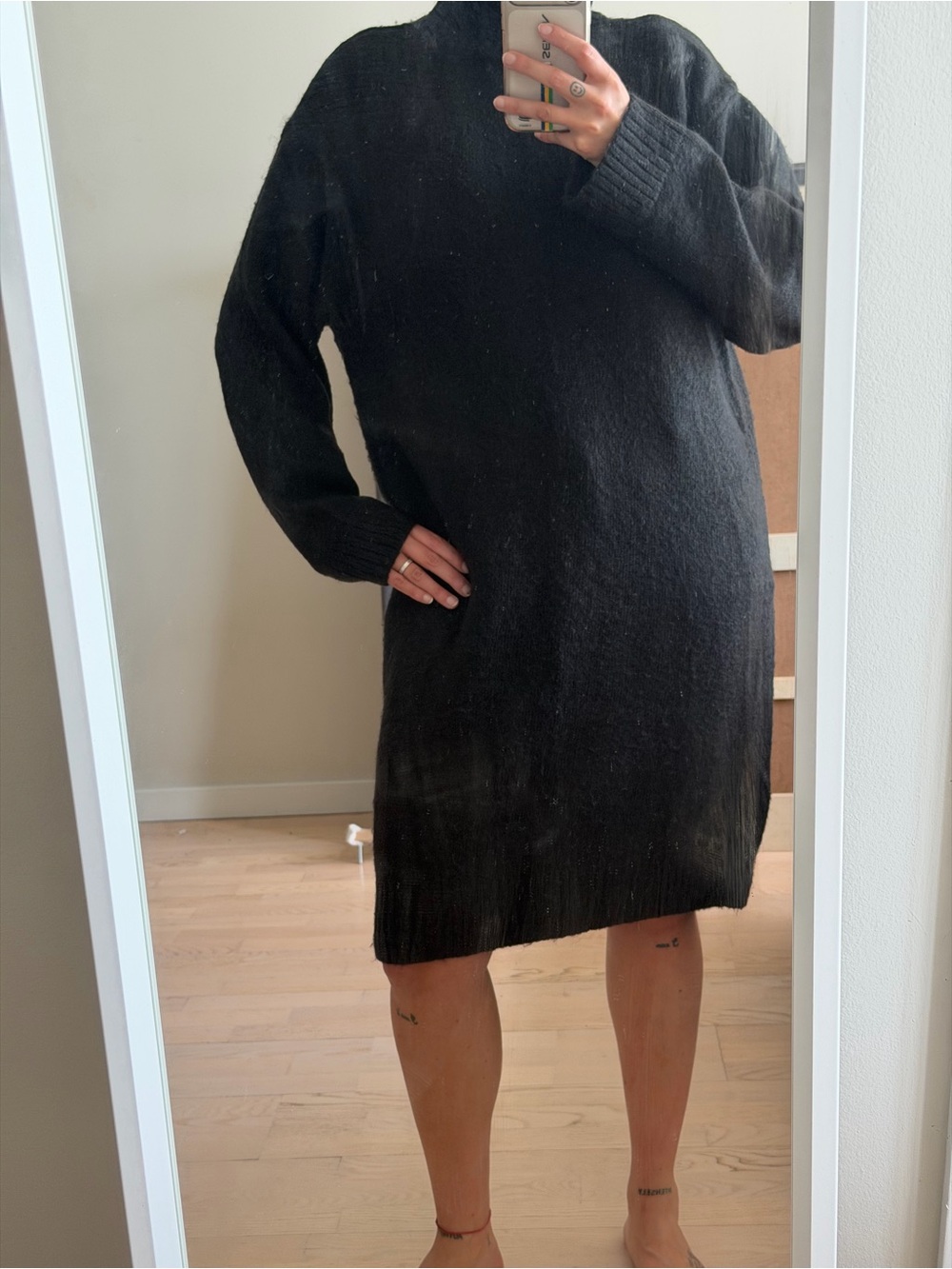 H&M Black Knit Mini Sweater Dress